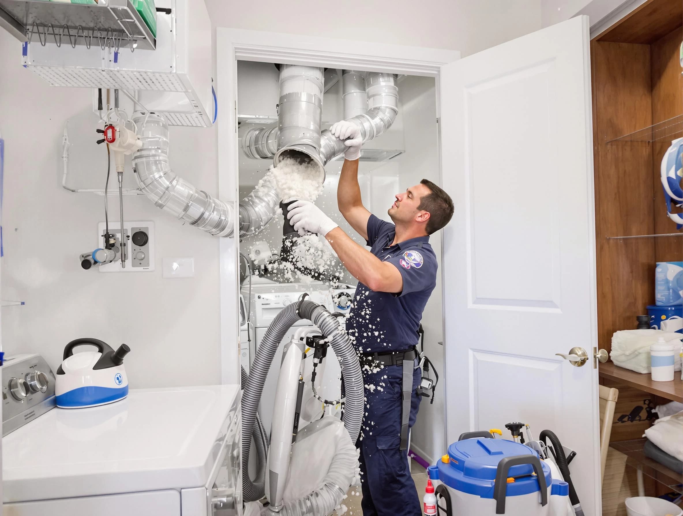 Edgewater Dryer Vent Cleaning technician delivering thorough residential dryer vent cleaning service in Edgewater