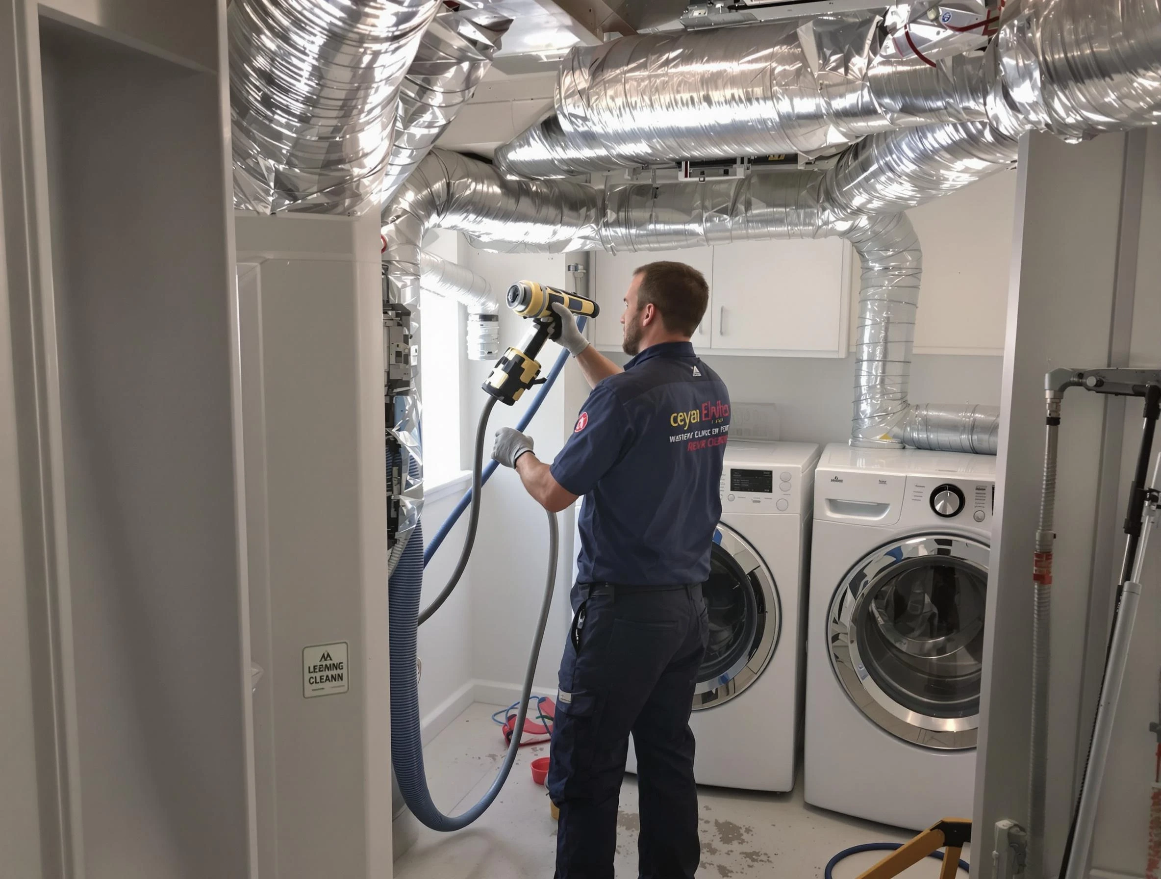 Edgewater Dryer Vent Cleaning specialist using advanced equipment for thorough duct cleaning in Edgewater